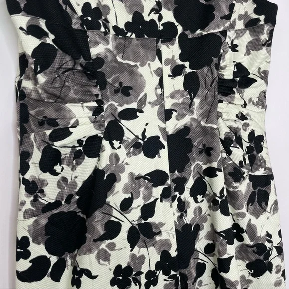 Adrianna Papell Petite black white gray floral sleeveless dress size 12P - Picture 4 of 11